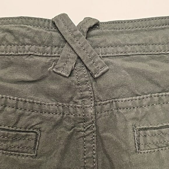 Calvin Klein Women's Shorts Size 4 Olive Green Linen Blend Pockets Outdoors Y2K - Picture 10 of 14